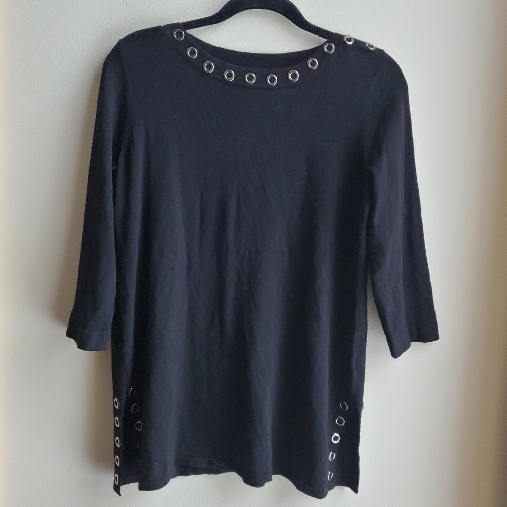 Cable & Gauge Black Boat Neck Sweater Size Medium - Picture 6 of 16